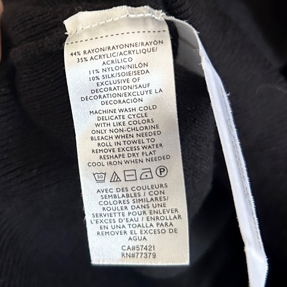 ANN TAYLOR Layered Look Sweater Lace Trim Black Romantic Coquette Academia Sz S - Picture 9 of 10